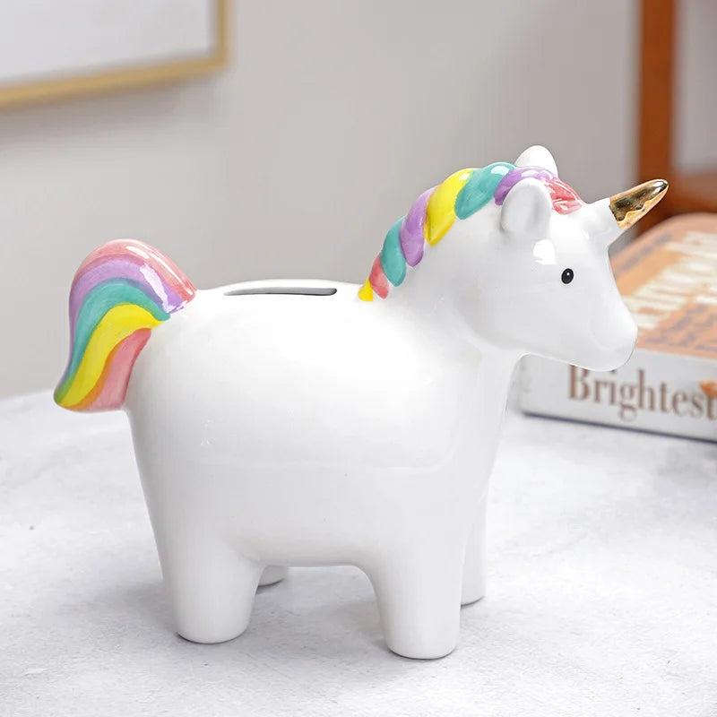 grande tirelire licorne arc en ciel