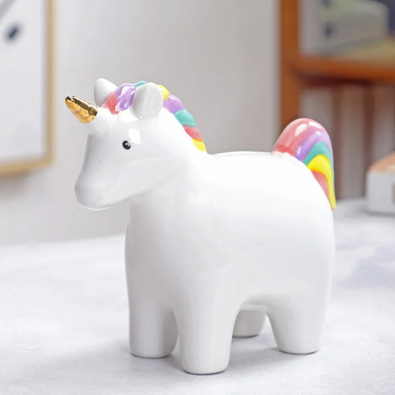 grande tirelire licorne arc en ciel